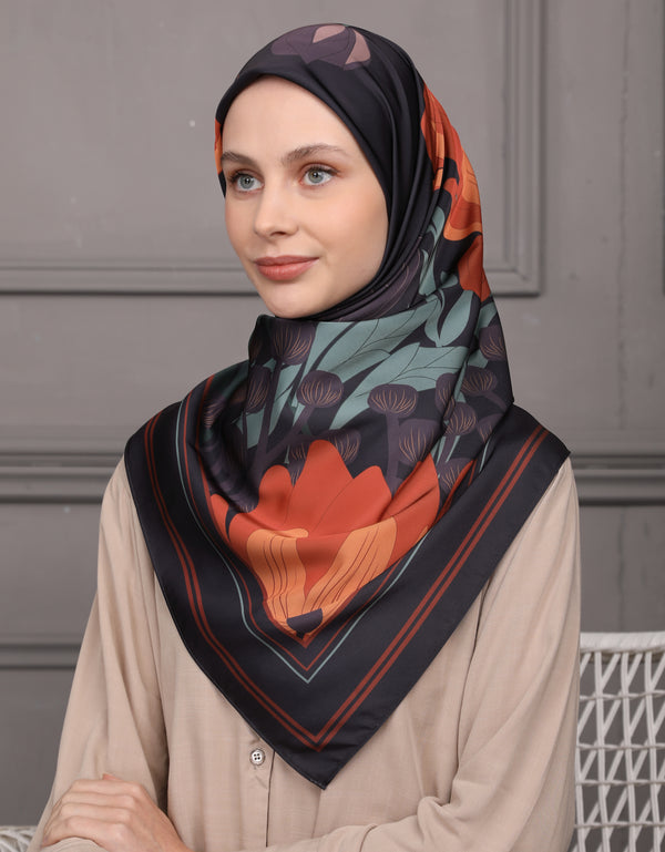CARYS SQUARE SCARF (DARK AMBER)